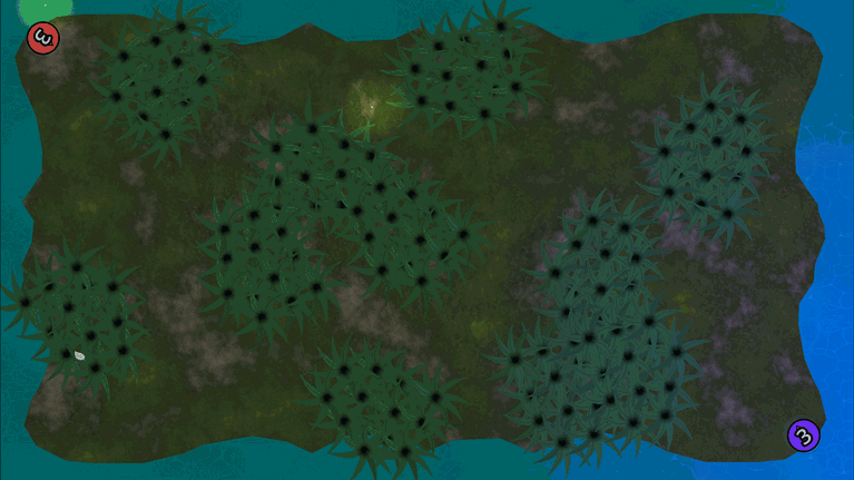 a gif of a player moving among tall grass and being hidden underneath the blades a gif of a player moving among tall grass and being hidden underneath the blades